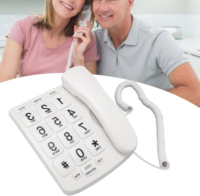Jectse Vaste Telefoon met Snoer en Nummerherkenning, Telefoon met Grote Sleutel voor Senioren, Duidelijk Display, voor Thuis en op Kantoor met Instelbaar Volume