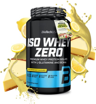 BioTechUSA Iso Whey Zero | Premium wei-eiwitisolaat | Grasgevoerd | Enzymvrij | Suiker- en glutenvrij, 908 g, Citroen Cheesecake