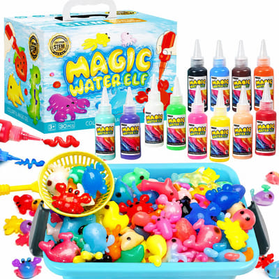 Magic Water Elf Set voor Kinderen (30 PCS)– 12 Kleuren Waterdieren Maken Kit met Mallen, STEM Speelgoed, Wetenschapsset, Educatief & Creatief Speelgoed, Knutselset voor Jongens en Meisjes vanaf 4 Jaar