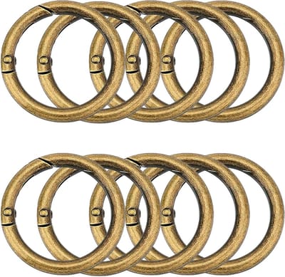 Karabijnhaken Zinklegering - Ronde Haken - Tassen Bevestigen - Veergesp Design - 10 Stuks 49mm - Brons
