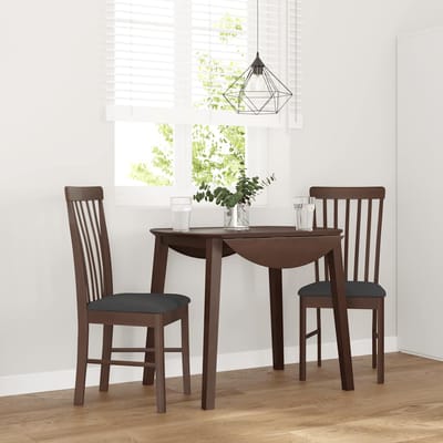 vidaXL - Eetkamerstoelen - met - kussens - 2 - st - massief - hout - rubber - bruin