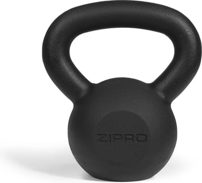 ZIPRO Kettlebell 10kg - Gietijzeren Gewicht - Brede Handgreep - Platte Bodem - Klassiek Design - Home Gym
