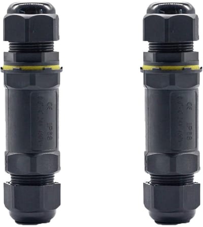 2x Waterdichte Kabelconnector voor Buitenverlichting en Tuinbekabeling