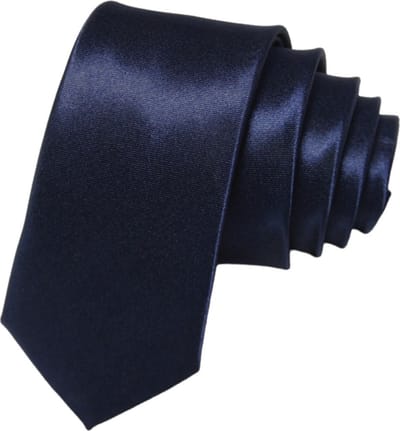 Fako Fashion - Skinny Stropdas - Smal - 5cm - Smalle Das - Effen - 145cm - Navy Blauw