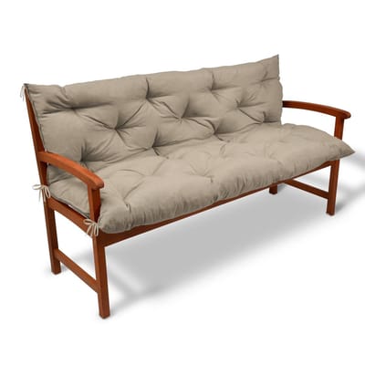 Beautissu Tuinbank kussen Flair BR - kussens voor tuinmeubelen 100 x 50 x 50 cm natuur - zitkussen en rugkussen