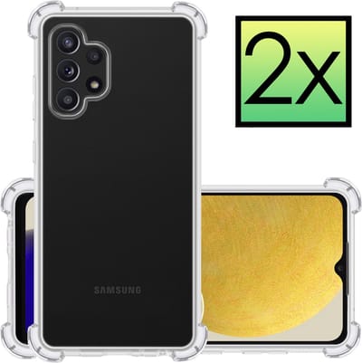 Hoesje - 2 Stuks - Geschikt voor Samsung Galaxy A13 4G - Sterk & Shockproof - Siliconen Case - Back Cover - Telefoon Hoes Shock Proof - Transparant