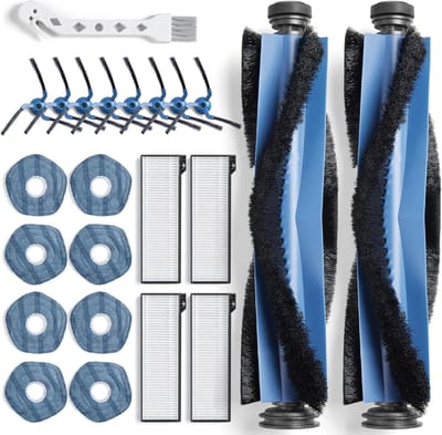 23 Stuks vervangende accessoires voor Eufy X10 Pro Omni stofzuiger, accessoireset met 2 hoofdborstels, 4 filters, 8 reinigingsdoeken, 8 zijborstels, 1 reinigingsborstel