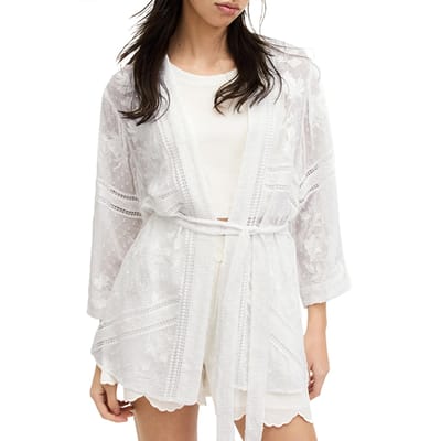 AllSaints Carina Emb Kimono White Maat: 2 | Badjassen Outlet | Dames | Wit