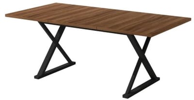 RosaBloom Industrieel Bureau & Eettafel - 180x90x75 cm - Zwart Metalen X-Poot - Modern Schrijfbureau & Vergadertafel voor 6 tot 8 Personen