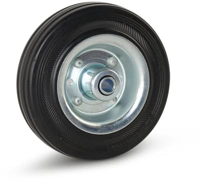 Reukloos rubber wiel - 125mm - 90kg
