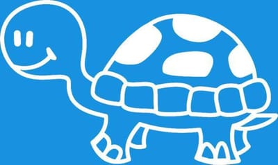 Schildpad - autosticker - wit - 3 cm