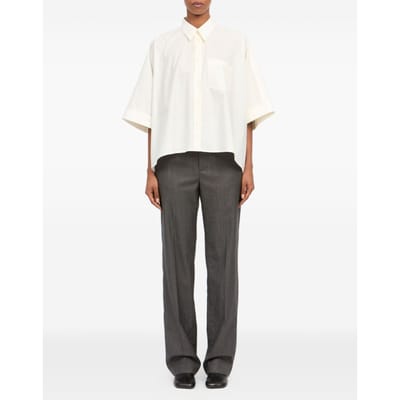 mm6 maison margie shirt witte vrouw mouwen korte