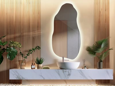 Coloray Organische Spiegel LED - LED Organische Spiegel Groot - 50 cm x 100 cm - Grote Organische Badkamerspiegel LED - Minimalistisch Spiegel - Neutraal licht - Wandspiegel LED Organisch