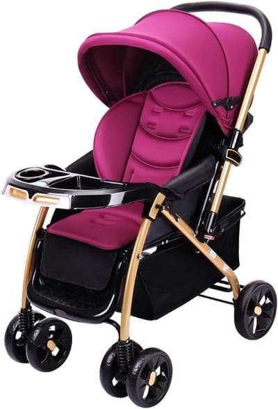 Kinderwagen Cabrio - Compacte Buggy - Baby Vervoeren - Traploos Verstelbaar - 57x80x110 cm - Paars