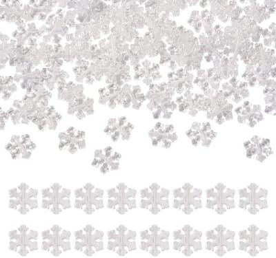 Transparante sneeuwvlok kralen acryl, 200 stukken