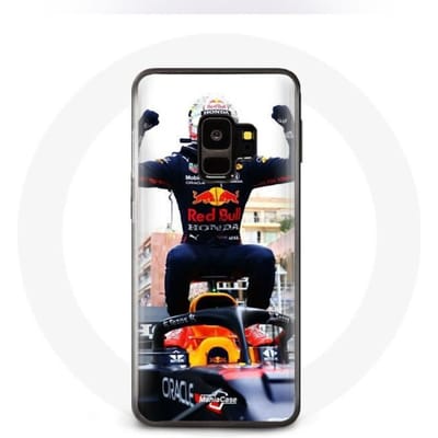 Hoesje voor Samsung Galaxy S9 Verstappen F1 coureur zwart rood en geel