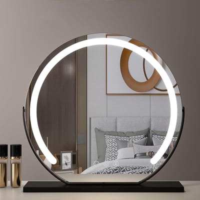 LED Make-upspiegel - Kaptafelspiegel Verlichting - Make-up Aanbrengen - Instelbare Kleurtemperatuur - 40 x 40 cm - Zwart