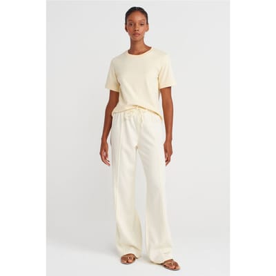 Hooggewaisted Wijde Pantalons Met Strik Taille