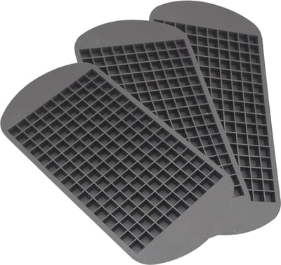 3 stuks mini ijsblokjesbakjes 160 roosters - vierkante vorm siliconen ijsblokjes - keuken minibar puddingvorm - kleine ijsblokjes maken gereedschap - zwart