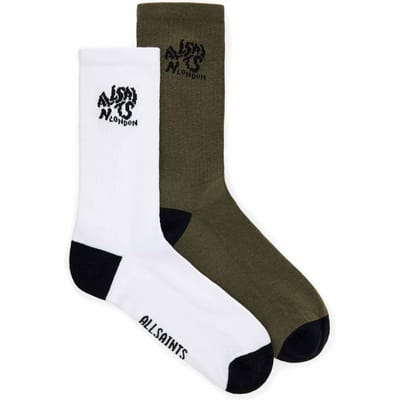 AllSaints Orlando 2pk Eden Green Taglia: S/M | Calzini Outlet | Uomo | Verde