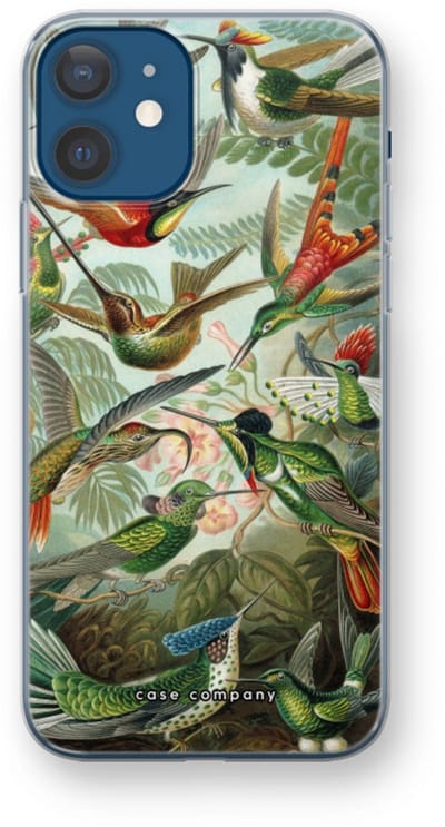 Case Company® - Hoesje geschikt voor iPhone 12 mini hoesje - Haeckel Trochilidae - Soft Cover Telefoonhoesje - Bescherming aan alle Kanten en Schermrand