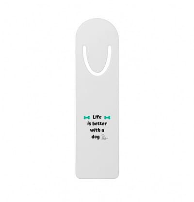 Hacebo® - life is better with a dog metalen boekenlegger - Honden - honden liefhebbers - verjaardag - cadeau - kado - geschenk Bladwijzer boekenleggers - 12.7 cm x 3.2cm