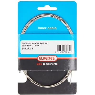 Transmissiekabel 2250 mm 31 gladde roestvrijstalen strengen ø1,1 mm kop n 4,5 x 4,5 Elvedes