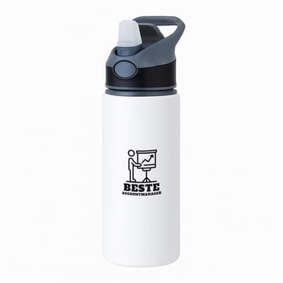 Hacebo® - Beste accountmanager waterfles met rietje zwart - Collega - Medewerker - Werknemer - water fles - 650ML