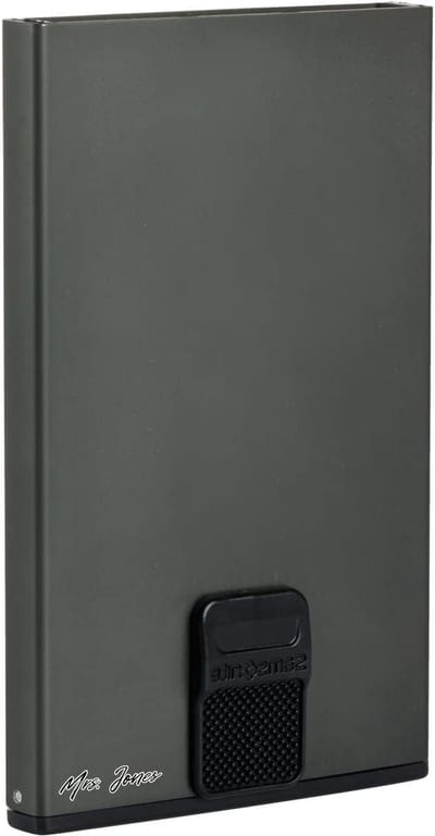 Mrs. Jones RFID NFC Bescherming Cardprotector Slide-UP Case Antraciet Grijs .