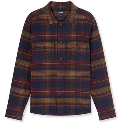 OLYMP Casual Overhemd, Overshirt, Kent, Bordeauxrood
