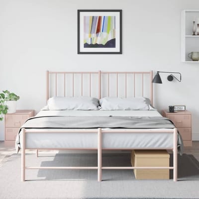 Nachtkastjes Set - Slaapkamerkastjes - Opbergen Slaapkamer - Stalen Constructie - 2 Stuks - Roze