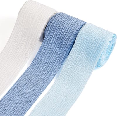 Handgemaakte plooiribbon van chiffon in luchtblauw, 1-5/8 inch, voor cadeauverpakking, bloemboeketten en bruiloftdecoratie, verkrijgbaar in 3 kleuren.