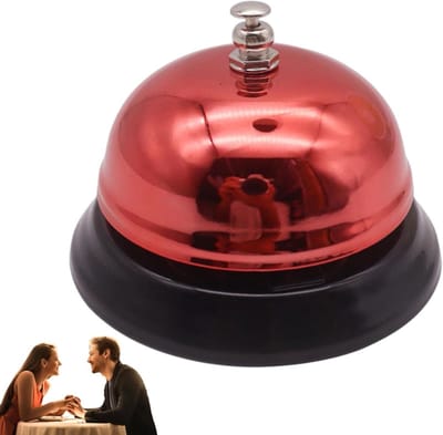 Servicembel Metaal - Baliebel Receptiebel - Klantenservice Verbeteren - Volledig Metalen Structuur - 8.5 x 6.5 cm - Gepolijst