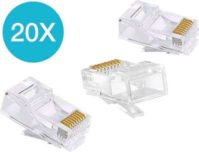 By Qubix - 20 x RJ45 CAT5e / CAT6 Connector - Kabel aansluiting - UTP stekker