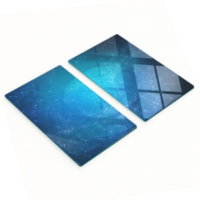 Multifunctionele decoratieve glazen borden met fictieprint 2x30x52 cm
