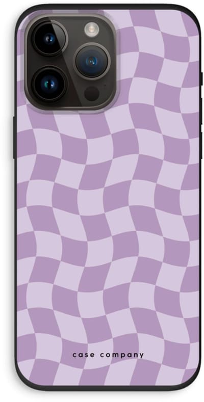 Case Company® - Hoesje geschikt voor iPhone 14 Pro Max hoesje - Grid Paars - Biologisch Afbreekbaar Telefoonhoesje - Bescherming alle Kanten en Schermrand