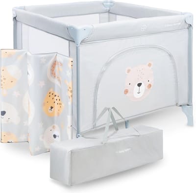 Grote Opvouwbare Kinderbox met Matras en Draagtas - Veilig en Handig
