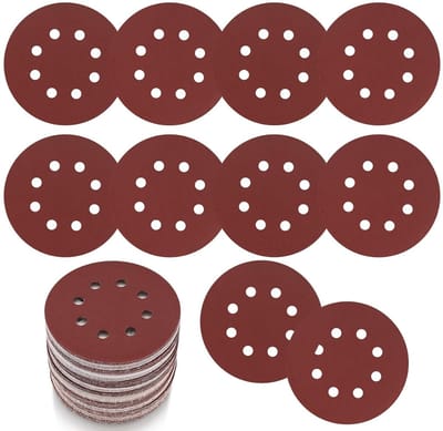Dailygoods - Schuurpapier, 30 stuks, 125 mm, klittenband, schuurschijven, 8 gaten, rond, klittenband, schuurpapier voor excentrische schuurmachine, hout, metaal, kleur (120 korrel)