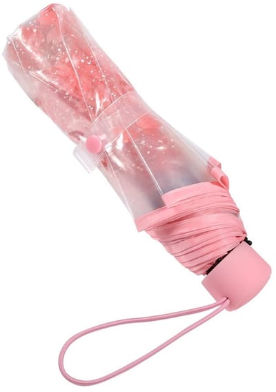 Dailygoody - Opvouwbare Paraplu - Kersenbloesem Afdrukken - Duurzaam en Veilig - Roze - Handmatige Kanteling - Ideaal voor Volwassenen - Perfect