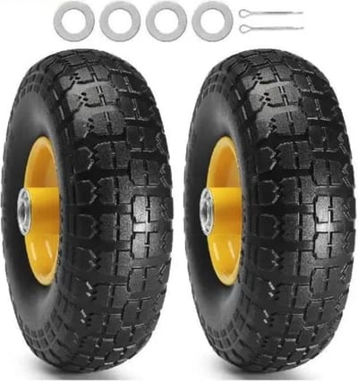Kruiwagenwiel - 80KG - 10 inch banden - Duurzame wielen - Karren en trailers - 2 stuks