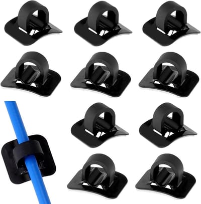 Set van 10 Fietskabelclips voor Mountainbike, Kabelgeleiders en C Clips voor Fietsonderdelen en Kabelbeheer (Zwart)