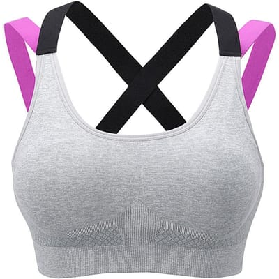 Sportbeha Volle Cup Ademtop Schokbestendig Kruisrug Push-up Trainingsbeha Voor Vrouwen Sportschool Hardlopen Joggen Yoga Fitness Beha XL white