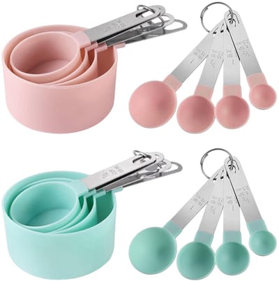 Dailygoods- Maatlepels 16 Stuks - Roestvrij Stalen Handvat - Keukengerei - Bakaccessoires - Schaalverdeling - Duurzaam en Sterk