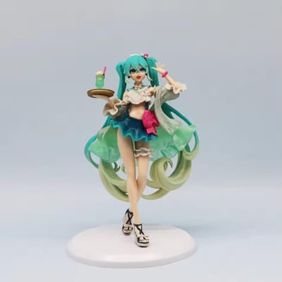 Nouvelle Figurine Hatsune Miku Robe Crème Soda Les Accessoires Décoration de Bureau Collection Modèle PVC Jouets Cadeau Enfant's blue