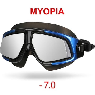 Lunettes de natation myopie Copozz Étanche Anti-buée Protection UV Lunettes en silicone Miroir Grand cadre Unisexe Sport Masque de natation myopie Li Usage pratique