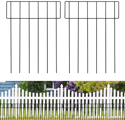 Dailygoods- Dierenbarrièrehek 10 stuks - Decoratief Tuinhek - Omheining voor Moestuin - Hondenhek - Gravenhek - Afmetingen 43,2 cm (H) x 3,4 m (L)