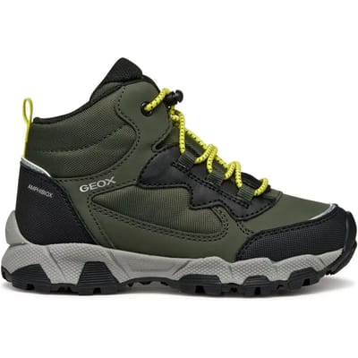 GEOX MAGNETAR ABX TIENERS Sneakers - MILITAIR GROEN/KALK - Maat 31