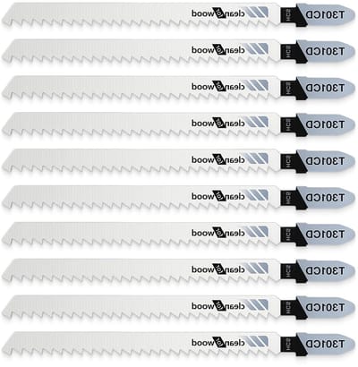 Set van 10 hoogwaardige jigsaw zaagbladen voor PVC en kunststof, 116 mm, recht en gebogen sneden, duurzaam en universeel compatibel met de meeste decoupeerzagen