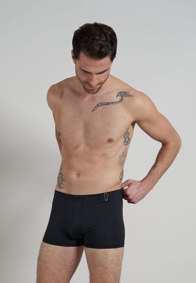 Gotzburg heren boxer normale lengte (1-pack) - zwart geruit