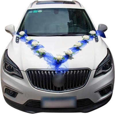 Luxe Witte Bloemendecoratie Set voor Bruidsauto Versiering